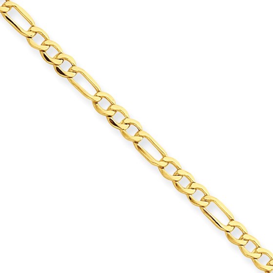 14k Gold 2.50 mm Figaro Chain Bracelet - 10 in. 14k Gold 2.50 mm Figaro Chain Bracelet - 10 in.